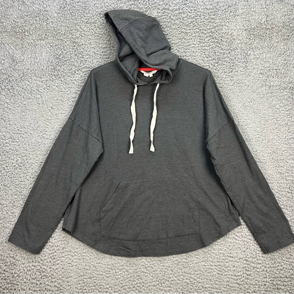 Boden Pullover Hoodie Womens Sz 10 Gray Sweater Hood Kangaroo Pocket‎ Casual